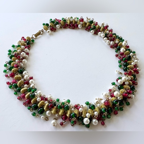 Vintage Chanel Mughal Style Glass Necklace, Circa 1930-1960s Attr Maison Gripoix - Picture 3 of 16